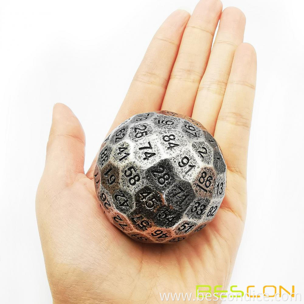 Brass D100 Dice Metal Single 100 Sided Polyhedral Dice 6 Brass D100 Dice Metal Single 100 Sided Polyhedral Dice 6